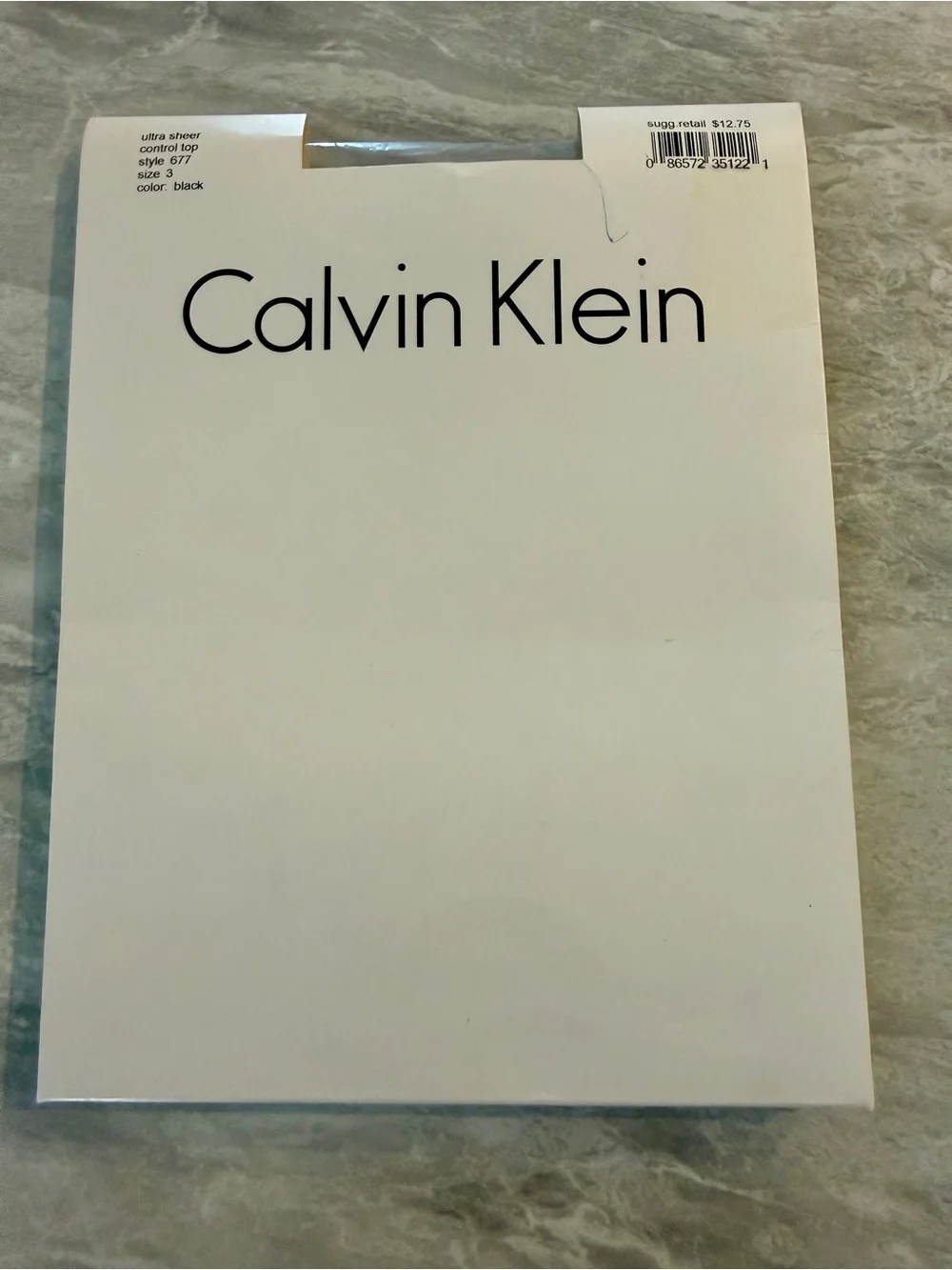 Vintage Calvin Klein Control Top Womens 3 Black Ultra Sheer One Pair Stockings